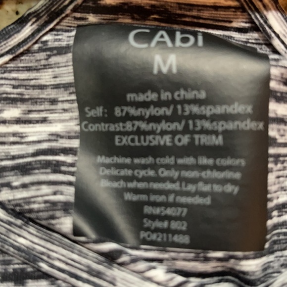 EUC CAbi black & white medium tank with shelf bra - Picture 3 of 3